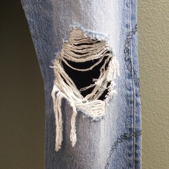 NWT Levi's Distressed Raw Edge 501 Jeans Pattern - Picture 5 of 6